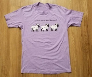 Vintage 80s "The Lord is My Shepard" T Shirt Sheep Single Stitch Christianity - Picture 1 of 6