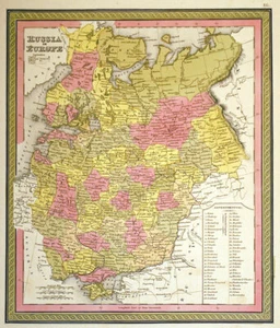 1847 MITCHELL MAP, RUSSIA in EUROPE, includes UKRAINE,FINLAND. - Picture 1 of 6