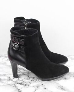 RUSSELL & BROMLEY AQUATALIA Fab Dry Black Suede Ankle Boots, Size UK 6 / EU 39