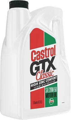 Aceite de motor convencional Castrol GTX Classic 20W-50, 5 cuartos de galón Foto 1 de 4