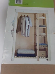 Double Fabric Wardrobe Wooden Frame 116x174x54cm - Picture 1 of 5