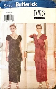 BUTTERICK 5827 1990’s Wrap Dress Sewing Pattern. Size 12-14-16. - Picture 1 of 2