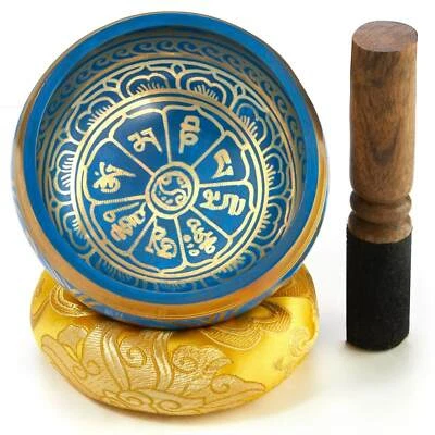 Tibetische Klangschale in blau, 11 cm, Original Tibetisches Klangschalen Set - Bild 1 von 4