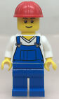 LEGO ®-Minifigur Town City Worker Latzhose Helm rot aus Set 850426- cty0340