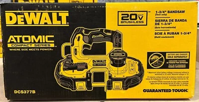 ¡NUEVO! Sierra de cinta Dewalt 20V MAX sin escobillas de 1-3/4" (solo herramienta) (DCS377B) Foto 1 de 2
