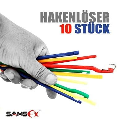 10x Hakenlöser im Set bunt sortiert | Angeln Angelzubehör Hakenentferner 17cm - Bild 1 von 4