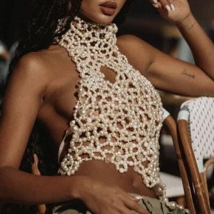 Handmade Pearl Style Exclusive Lux Brand Design, Vintage Pearl Top - Picture 1 of 10