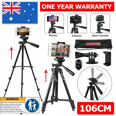 Professional Camera Tripod Stand Mount Phone Holder For iPhone DSLR Lightweight - image 1 of 4