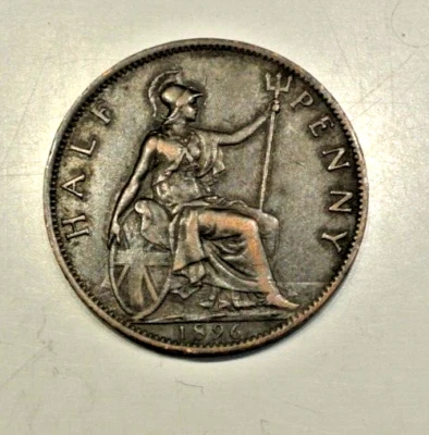 HALF PENNY  VICTORIA 1896  XF40/TTB RARE - Image 1 of 2