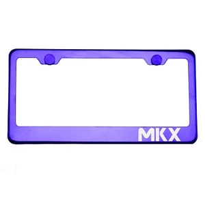 Purple Chrome License Plate Frame MKX Laser Etched Metal Screw Cap - Imagen 1 de 8