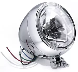 4½" Scheinwerfer Chrom Klarglas für Harley-Davidson Chopper Custom Universal ECE - Bild 1 von 4