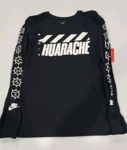 Camisa de manga larga Nike Air Huarache 91 negra/blanca para hombre talla S NUEVA 829304-010 - Imagen 1 de 4