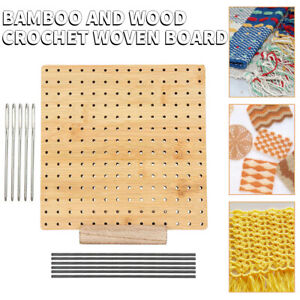 New Wooden Bamboo Crochet Blocking Board Kit with Stainless Steel Rod Pins c