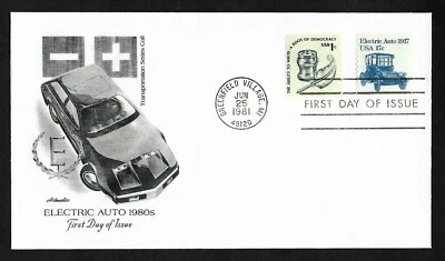 #1906  17c 1917 Electric Auto - Artmaster FDC, Coil + #1581 - Image 1 of 2
