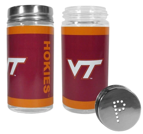 Virginia Tech Hokies Glass Salt and Pepper Shakers [NEW] Cook Tailgate Kitchen Cover