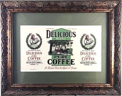 Coffee Art Print Delicious Pure Monroe LA Matted Framed 14 3/8" x 11 3/8" - Image 1 of 4
