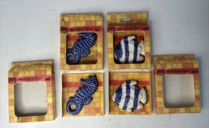 Azulejo de pared de baño vintage B&Q decoración - nuevo stock antiguo - peces - caballito de mar - Imagen 1 de 6