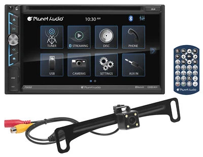 Planet Audio P9695BRC 2-Din 6.95" Car Monitor DVD Receiver w/Bluetooth+Camera - Image 1 of 4