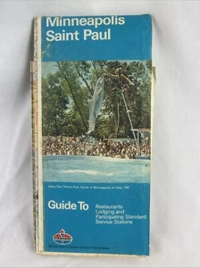 Minneapolis Saint Paul Minnesota Map Vintage 1977 Guide Standard Oil - Picture 1 of 10