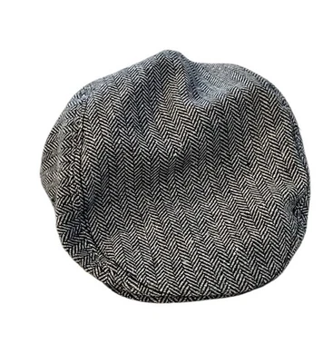 Tapas Gorra de Newsboy Espiga Para Hombre L/XL - Negro y Gris Tweed Plano Hiedra Sombrero Foto 1 de 4