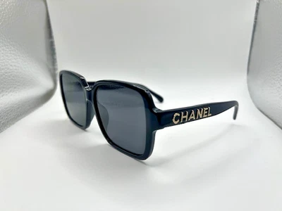 Authentic Chanel Sunglasses Polished Black with Gold CC Logo Women New w/case - Image 1 of 4