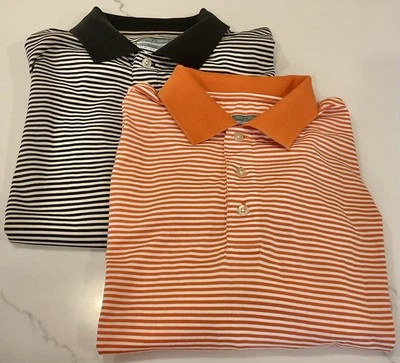 Camisa de Golf Alan River Para Hombres M Rayas Negras y Naranja Rayas Lote de 2 Rendimiento Foto 1 de 4