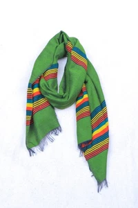Ethiopian Traditional Woven Cotton Scarf / Shawl / Head wrap Rasta Flag - Picture 1 of 6