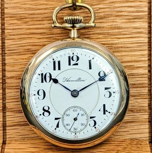 Orologio da tasca Hamilton Railroad 1914 Openface 18s grado 940 G.F. 21 Jewels ADJ - Foto 1 di 15