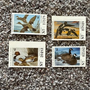 4 Different 1984-1987 Nevada Duck License Revenue Tax Stamps, NV, Mint - Picture 1 of 4