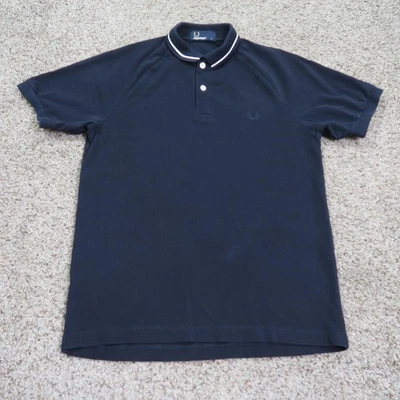 Fred Perry Polo Shirt Mens Small Navy Blue Twin Tipped Collar Cotton Logo Casual - Image 1 of 4
