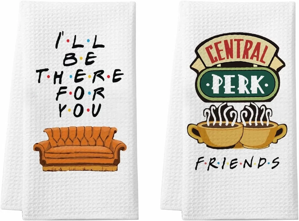 Amigos Toallas de Cocina, Mercancía Regalos para Cocina Baño Decoración, Pack de 2 Cortados Foto 1 de 4