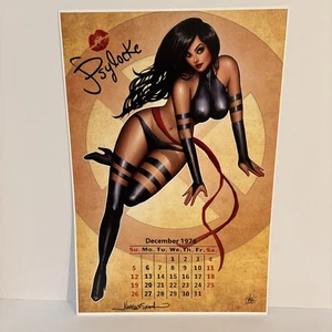 Nathan Szerdy SIGNED Psylocke Calendar Print Pin-up X-Men Marvel - Picture 1 of 3