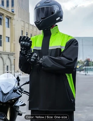 Traje de Lluvia Para Hombre Alta Visibilidad Reflectante Trabajo Chaqueta de Lluvia Pantalones para Todo Deporte Foto 1 de 4