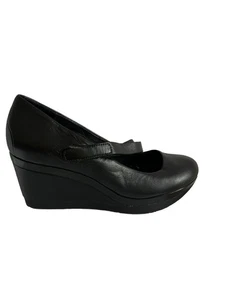 Tsubo women's Karris leather Mary Jane wedge heel shoes size 7.5 black - Picture 1 of 14