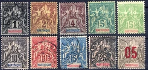Martinique 1892 Navigation & Commerce gebraucht (SC# 33-40, 43, 101) - Bild 1 von 1