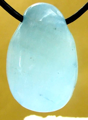 ARAGONIT  BLAU   TROPFEN natur TROMMELSTEIN gebohrt  Anhänger   Nr.6 - Bild 1 von 2