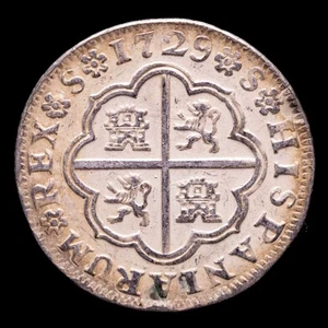 *Lucernae* Felipe V (1700-1746) 2 Reales. 1729. Sevilla. Sin valor y ensayador - Imagen 1 de 3