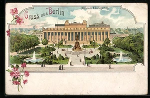 Lithographie Berlin, Lustgarten mit Museum 1899  - Picture 1 of 2