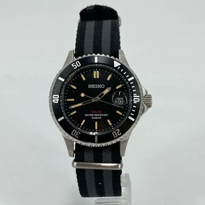Seiko Solar Shop Limited Model SZEV014 Black Dial Analog Men's Watch USED Japan - Picture 1 of 10