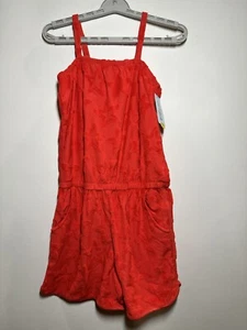 Girls' Loop Terry Romper - Cat & Jack Crimson Red XXL - Picture 1 of 3