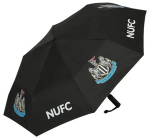 NEWCASTLE UNITED Football Club Official Brand Telescopic Black Compact Umbrella - Picture 1 of 4