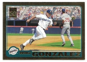2001 Topps Gold #551 WIKI GONZALEZ San Diego Padres /2001 NM-MT