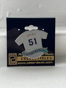 SEATTLE MARINERS ICHIRO SUZUKI #51 ENAMELED GRAY JERSEY PIN VINTAGE - Picture 1 of 2