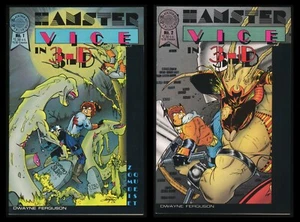Hamster Vice 3-D Comic Set 1-2 Lot 3D Glasses Blackthorne Third Dimension Parody - Picture 1 of 8