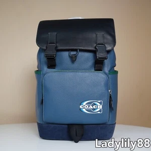 Mochila de pista Coach CL945 NUEVA CON ETIQUETAS en bloques de colores con sello Coach de cuero $698 - Imagen 1 de 19