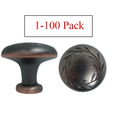 HOUSE GURAD HARDWARE 1 to 100 Oil Rubbed Bronze kitchen Bathroom cabinet drawer Leaf knobs 1 1/4"