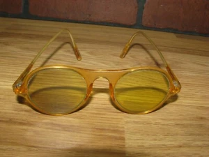 vintage Round Sunglasses Circle Glasses Amber/yellow/ Orange Elton John Style - Picture 1 of 6