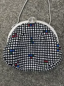 Beautiful Vintage Sun Sun Rhinestone Purse Evening Bag Crossbody Made In Macau - Picture 1 of 11