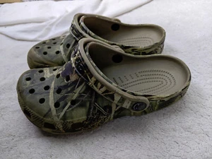 Crocs Classic Clogs Youth J4 EU 37 Womens 7 Green Camo Comfort Shoe - Picture 1 of 9