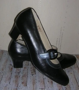 Zapatos de tacón mediano Equity Mary Jane de cuero suave para mujer negros talla 8E usados una vez - Imagen 1 de 11